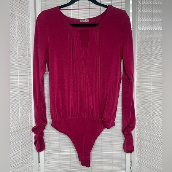 Free People Kaya Bodysuit Pink Size S New with Tags - Picture 1 of 9